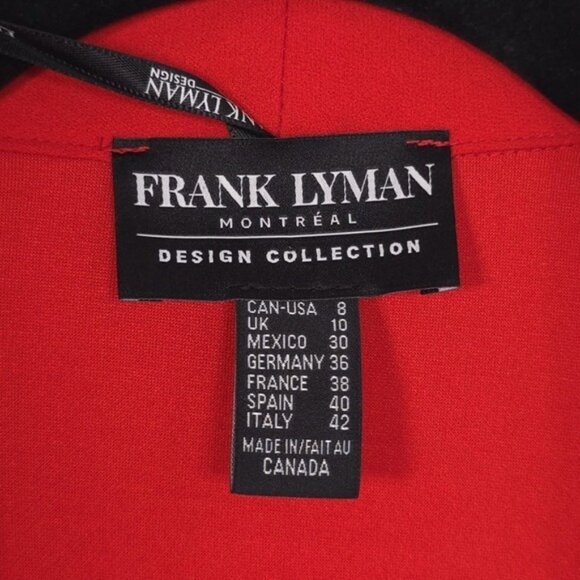 FRANK LYMAN MONTREAL Collection Red Knit Jacket Size 8 Longline Blazer 226274 - Picture 2 of 9